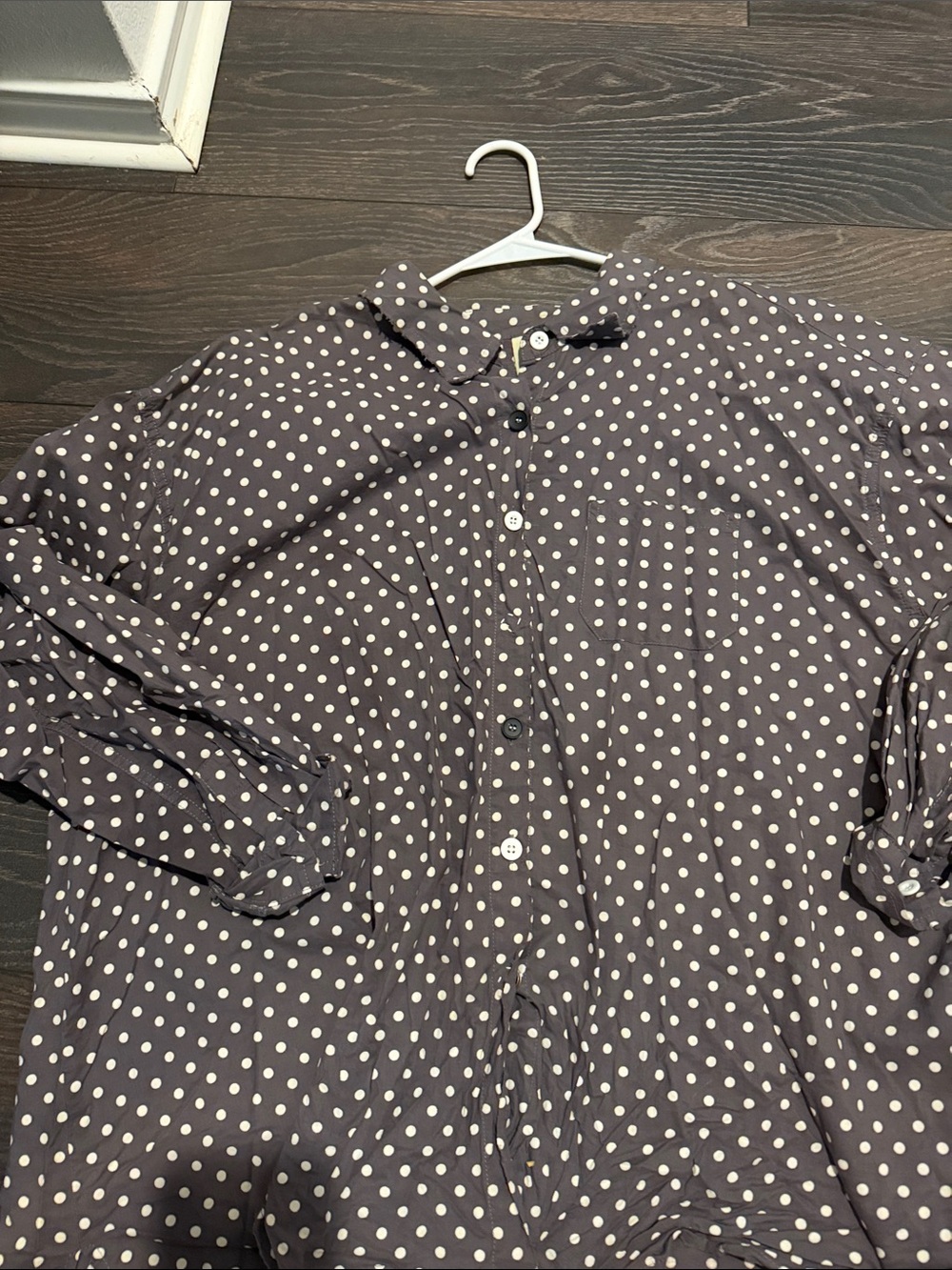Jaded Gypsy Brown Polka Dot Button-Down Shirt - Picture 2 of 3